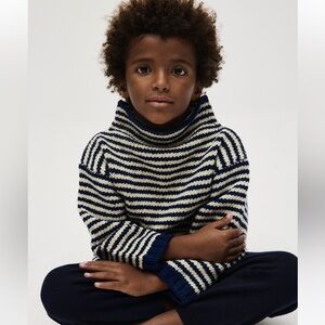 Babaa Navy and Cream Striped Sweater